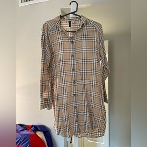 H&M long plaid blouse